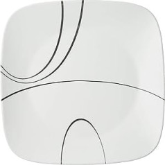 Corelle Square Simple Lines Dinner Plate Set, by