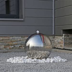 ESB4 Stainless Steel Ball Fountain with Polished Stainless Steel Ball Including LED Lighting for Garden
