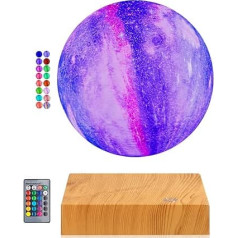 Floating Moon Lamp - 16 Colours LED Floating Galaxy Moon Lamp, Magnetic Levitation Spinning in Air 3D Print Moon Night Lights with Remote Control for Office Home Room Decor, Unique Gifts