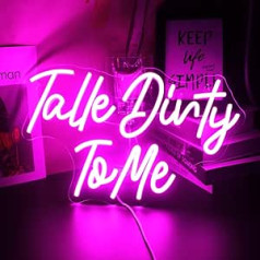 LED "Talk Dirty To Me" Neona zīmju rozā neona gaismas istabai Mājas bārs Māksla Sienas dekors Ballītes logs Dzīvojamās istabas dekors (rozā)