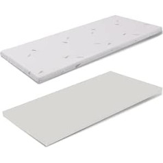 Memory Foam Topper 90 x 200 cm Augstums 5 cm Noņemama Aloe Vera medicīniskā ierīce