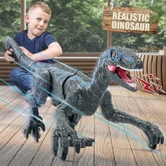 Mini Tudou 2.4G tālvadības pults dinozauru rotaļlieta, izglītojošs elektronisks staigājošs velociraptors ar apgaismojumu un skaņām, robota rotaļlieta, labākās RC rotaļlietas dāvanas bērniem, zēniem, meitenēm