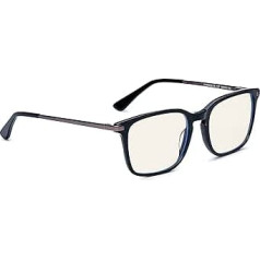 Bollé Safety PRBCHIC108 CHICAGO Contrast Glasses, Colourless PC Lens, PRB420 Technology, Blue Light Blocker, Black Acetate Frame and Gunmetal for Men