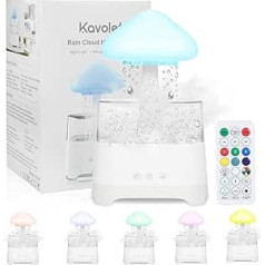 Rain Cloud mitrinātājs Water Drop 450ml Rain Cloud difuzors mitrinātājs ar 7 krāsu LED gaismām un tālvadības pulti, USB uzlādējams gulēšanai, relaksējošam noskaņojumam (A)