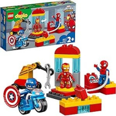 LEGO 10921 duplo Dzelzs vīra laboratorijas tikšanās vietas komplekts ar Zirnekļcilvēku, Dzelzs vīru un Kapteiņa Amerikas figūru komplektu bērniem no 2 gadu vecuma