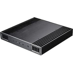 Akasa Plato X8, PC Fanless Case, Aluminium Heatsink Housing, CPU Cooling, Mini PC Case, for Intel 8th Gen NUC (Bean Canyon), 38.5 mm High, Black, A-NUC43-M1B