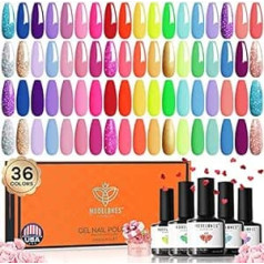 modelones UV nagu laku komplekts, 36 krāsas, 7 ml gēla laka, populārs kailpelēks rozā sarkans mirdzums, sākuma komplekts Soak Off Nail Art manikīra komplekts DIY salons mājas dāvana sievietēm meitenēm