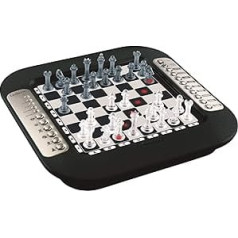 Lexibook CG1335 Chessman FX Electronic Chess Game with Touch-Sensitive Keyboard, Light and Sound Effects, 32 Chess Pieces, 64 Difficulty Levels, Family Board Game in Black/Silver Colour