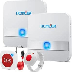 Hcmlek Emergency Call Button for Seniors Emergency Call with Seniors Emergency Call Bracelet, Baby Monitor for Seniors for Home Emergency Call Works Care Call Alarm Emergency Button for Elderly