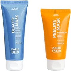 Marie Fresh Cosmetics Bundle: Sejas maska ar kvinoju un minerālvielām, 50 ml un salicilskābes sejas skrubis ar AHA, BHA un PHA skābēm, visiem ādas tipiem, pret pūtītēm, pūtītēm un plankumainu ādu, vīriešiem un sievietēm