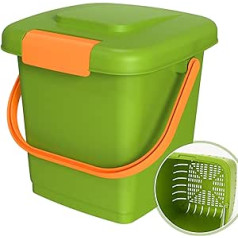 Homesthetix Organic Kitchen Waste Bin - 8 L - Organic Bin with Lid - Dishwasher Safe & Odour-Proof - Snap Closure & Removable Strainer - Organic Waste Container Compost Bin for the Kitchen