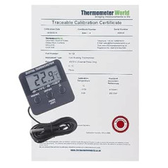 Calibrated Digital Fridge Freezer Thermometer with 2 Point Calibration Certificate