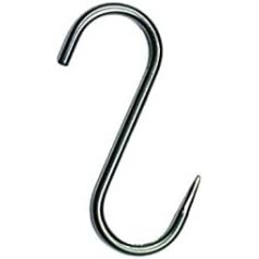 Butcher Hooks, Meat Hooks, Smoking Hooks, Wild Hooks, Stainless Steel Hooks, Stainless Steel Trout Hooks, S Hooks, 180/6 mm, Quantity: 10 Pieces