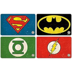 Logokrekls DC Comics Frühstücksbrettchen Set - Vier Superhelden Frühstücksbrettchen im Set - Lizenziertes Originaldesign