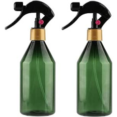 Grass Green Spray Bottle, 300ml Refillable Container with Spray Head, Eco-Friendly Plastic Bottle for Essential Oils, Cleaning, Room Splash or Aromatherapy, Pack of 2