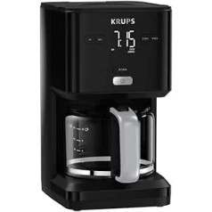 Krups KM6008 Smart'n Light Filter kafijas automāts | Intuitīvs displejs | 1,25 l tilpums līdz 15 kafijas tasēm | Automātiskās izslēgšanas funkcija | Pretpilēšanas sistēma | 24 stundu taimeris | Melns