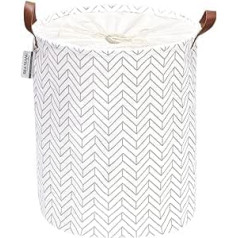 Sea Team Large Canvas Laundry Basket with Sweet Nautical Pattern, Foldable, 50 x 40 cm