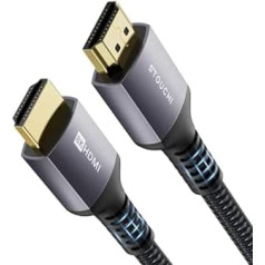 Stouchi HDMI 2.1 Cable 8K 0.3 m, Ultra HD 48 Gbit/s High Speed 8K60hz 4K120hz 144Hz 165Hz RTX 3080 DSC eARC Dynamic HDR10 4:4:4 HDCP 2.2 & 2.3 Dolby, Compatible with TV/PS5/Xbox Series X