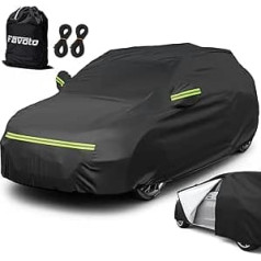 Favoto Car Cover, Winter, Full Car Cover, Tarpaulin, Dustproof Waterproof Car Cover, Hatchback, Black