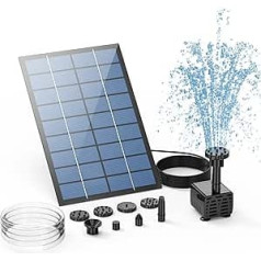 AISITIN Solar Fountain 2.5 W DIY Pond Pump 2023 Upgrade with 1.2 m Water Pipe Solar Fountain with 6 Fountain Styles, Floating Fountain Pump for Garden Pond, Bird Bath, Fish Container