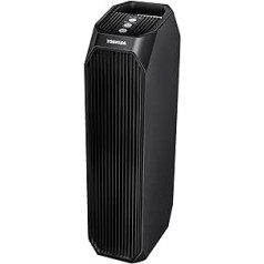 Toshiba CAF-Z45IT Instant Air Purifier, Transparent, 3 in 1 Air Purifier, CADR 228 m³/h, 45 m², HEPA H13 with Activated Carbon Filter and UV LED, Suitable for Allergies, Home, Offo, Black