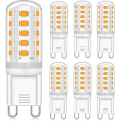 Eco.Luma G9 LED aptumšojamas spuldzes, 4 W, nomaiņa uz 40 W, 33 W, G9 halogēna spuldze, silti balta 2700 K, 400 LM, G9 ligzdas spuldze, nemirgo, AC220-240 V, iepakojumā 6