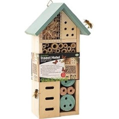 ADEPTNA Wooden Insect Hotel for All Creatures, Large and Small - Nest Home for Bees, Bugs, Ants, Ladybugs and All Types of Insects