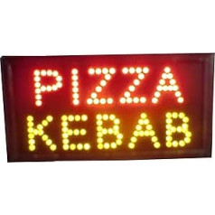 Reklamējiet apgaismotu galda zīmi ar uzrakstiem Pica Kebab 48 x 25 x 2 cm ar gaismas diodēm [A enerģijas klase] reklāmai