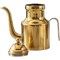 Cabilock Oil Dispenser Vinegar Dispenser Stainless Steel Oil Can Olive Oil Bottle Kitchen Jug Oil Container Soy Sauce Bottle with Handle Stainless Steel Oil Pot Dispenser for Home Restaurant Gold 18