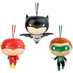 Grupo Erik Christmas Tree Decoration Figures Set DC Comics The Batman, Flash and Green Lantern - 3 Christmas Pendants Christmas Tree Decoration Figures Official DC Comics Merchandise