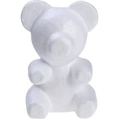 Happyyami Foam Bear Modeling Foam Bear Styrofoam Foam Bear Styrofoam Formas White Craft Foam Bear ziedu kompozīciju veidošanai Rožu lācis (augstums 20 cm / pamatnes platums 13 cm)