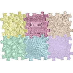 muffik Orthopaedic Sensory Structure Mats Small Set Pastel Colour - 6 Pieces for Tactile Perception