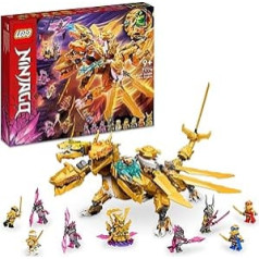 LEGO 71774 Ninjago Lloyds Ultragold pūķa komplekts ar pūķa figūru un 9 mini darbības figūriņām, tostarp Loids, Kai un Zane, rotaļlieta bērniem no 9 gadu vecuma, dāvana meitenēm un zēniem