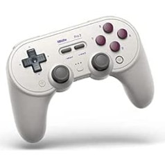 8Bitdo Pro 2 Bluetooth Controller for Switch, PC, macOS, Android, Steam and Raspberry Pi (G Classic Edition), Light Grey