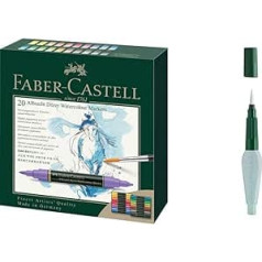 Faber-Castell 160320 akvareļu marķieris Albrecht Dürer ar dubultu uzgali līdzenai un precīzai krāsas uzklāšanai, iepakojumā 20, krāsains & 185105 - Art & Graphic ūdens tvertnes ota, 1 gabals, vidēja otiņa