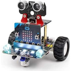 Yahboom Microbit V2 kodēšanas viedās robotikas rotaļlietu veidotāja kods Python DIY STEM Education RC automašīnas komplekts bērniem 8+ ar BBC Micro:bit V2 (Bit Car ar Microbit)