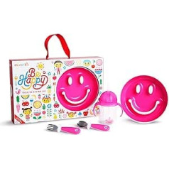 Munchkin Be Happy Toddler Tableware Set in Gift Box, Pink