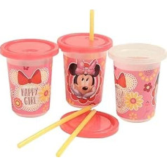 Disney Minnie Mouse Clubhouse Reusable Straw Cups - Pack of 3