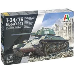 Italeri 6570 1:35 T-34/76 Model 1943 (Premium Edition) Modeļu veidošanas komplekts, Stāvmateriālu veidošana, Amatniecība, Hobijs, Līmēšana, Plastmasas Komplekts, Detalizēts Nekrāsots