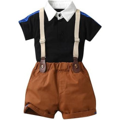 6 līdz 4 gadus veciem zīdaiņiem Svinīgo apģērbu komplekts Mazu bērnu zēnu krekls ar īsām piedurknēm, topi, zeķturi, šorti, bērni, džentlmeņu tērpi