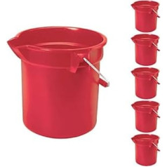 Rubbermaid Commercial 14 Qt Brute Heavy-Duty, Corrosive-Resistant, Round Bucket, Red (Pack of 6)