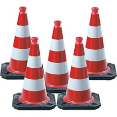 TMS PRO SHOP 5 pieces: traffic cone, red/white, fully reflective, BASt-tested, T+N, 50 cm, made of plastic, item no. 35777