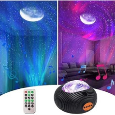 HigoYXP Galaxy projektors Aurora projektors, zvaigžņoto debesu projektors ar 56 gaismas efektiem un 5 baltām skaņām, nakts gaismas projektors bērniem, Valentīna diena, dzimšanas dienas dāvana