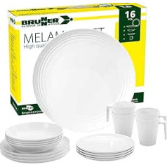 Brunner Spherica Camping Crockery Set 8, 12, 16 or 36 Pieces for 2-4 People Non-Slip Scratch-Resistant Lightweight