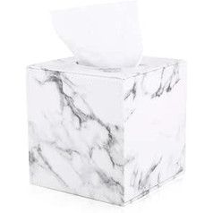 KINGFOM Leather Square Tissue Box (Marble)