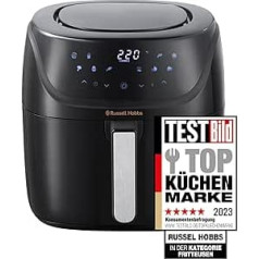 Russell Hobbs SatisFry 27160-56 Hot Air Fryer L 4 L [ļoti mazs korpuss | 7 gatavošanas funkcijas | 10 programmas] (Var mazgāt trauku mazgājamajā mašīnā, max 220°C, cepeškrāsns bez eļļas, grilēšana, cepšana, grauzdēšana, dehidratācija)