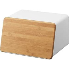 YAMAZAKI Tower Bread Bin, Stainless Steel, White, One Size