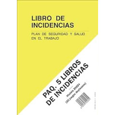 PAQ 5 x A4 drošības un veselības grāmatas, 25 lapas, iepakotas dubultā un numurētas