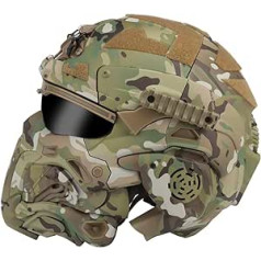 AQ zxdc Tactical Protective Sejas ķivere ar masku Austiņas Brilles Miglas Ventilators Airsoft Peintbolam