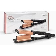 BaByliss Deep Waves W2447E viļņu gludeklis Mermaid Waves, Beach Waves un Waves, melns/bronza